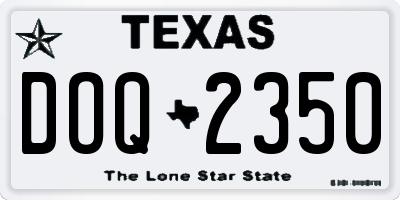 TX license plate DOQ2350