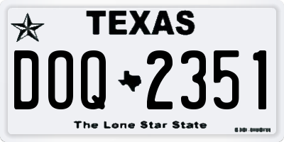 TX license plate DOQ2351