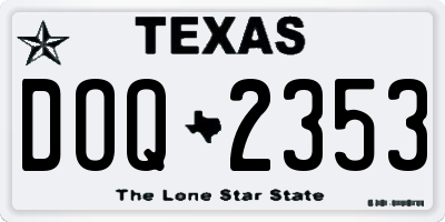 TX license plate DOQ2353