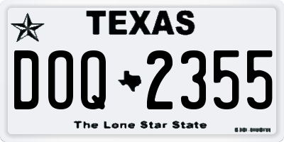 TX license plate DOQ2355