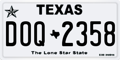 TX license plate DOQ2358