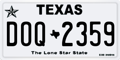 TX license plate DOQ2359