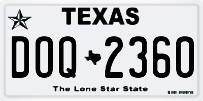TX license plate DOQ2360