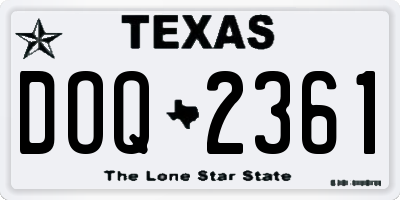 TX license plate DOQ2361