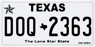 TX license plate DOQ2363