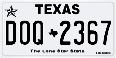 TX license plate DOQ2367