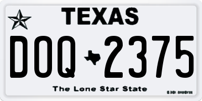 TX license plate DOQ2375