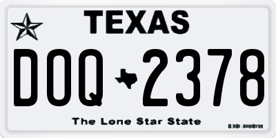 TX license plate DOQ2378