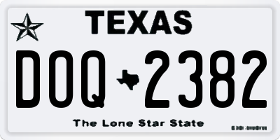 TX license plate DOQ2382