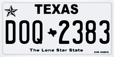 TX license plate DOQ2383
