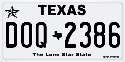 TX license plate DOQ2386