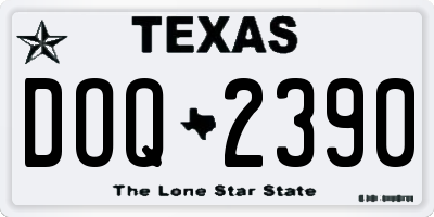TX license plate DOQ2390