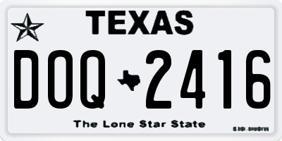 TX license plate DOQ2416