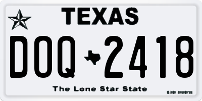 TX license plate DOQ2418