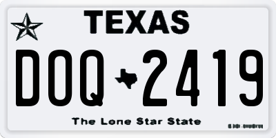 TX license plate DOQ2419
