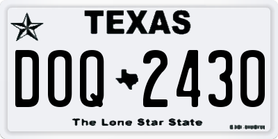 TX license plate DOQ2430