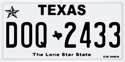 TX license plate DOQ2433