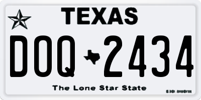 TX license plate DOQ2434