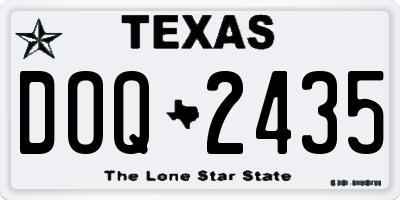 TX license plate DOQ2435