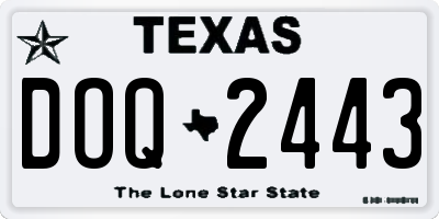 TX license plate DOQ2443