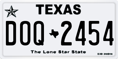 TX license plate DOQ2454