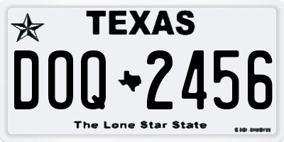 TX license plate DOQ2456