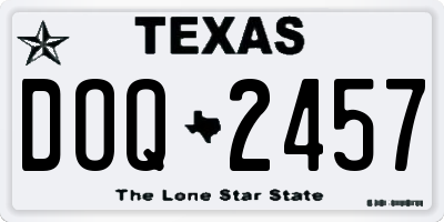 TX license plate DOQ2457