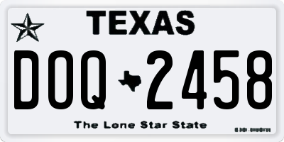 TX license plate DOQ2458