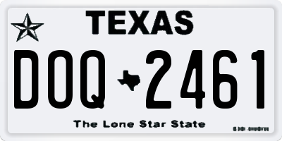 TX license plate DOQ2461