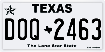 TX license plate DOQ2463