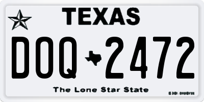 TX license plate DOQ2472