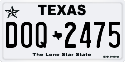 TX license plate DOQ2475