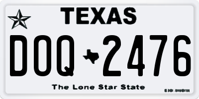 TX license plate DOQ2476