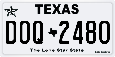 TX license plate DOQ2480