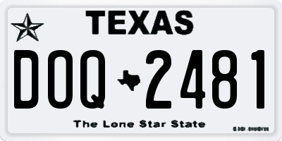 TX license plate DOQ2481