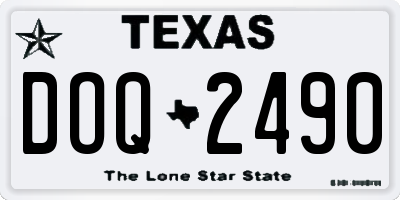 TX license plate DOQ2490