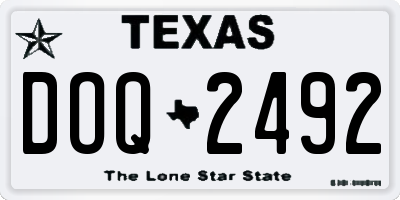 TX license plate DOQ2492