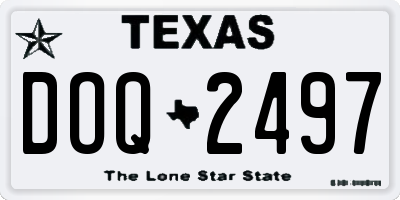 TX license plate DOQ2497