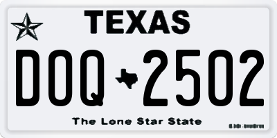 TX license plate DOQ2502
