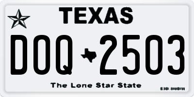 TX license plate DOQ2503