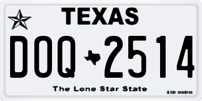 TX license plate DOQ2514