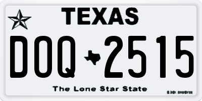 TX license plate DOQ2515