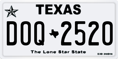TX license plate DOQ2520