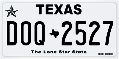 TX license plate DOQ2527