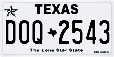 TX license plate DOQ2543