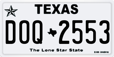 TX license plate DOQ2553