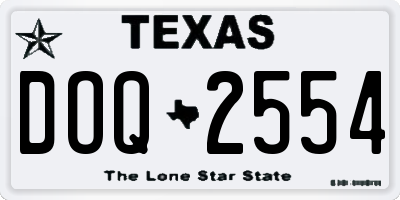 TX license plate DOQ2554