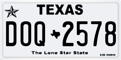 TX license plate DOQ2578