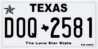 TX license plate DOQ2581