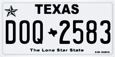 TX license plate DOQ2583